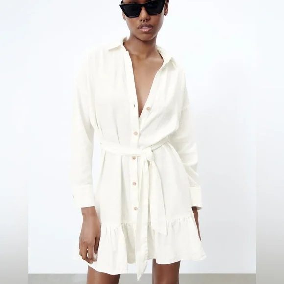 ZARA【NEW】LIMITED EDITION LINEN BLEND SHIRT DRESS Zara | Dresses | Zara Linen Blend Shirtdress | Poshmark